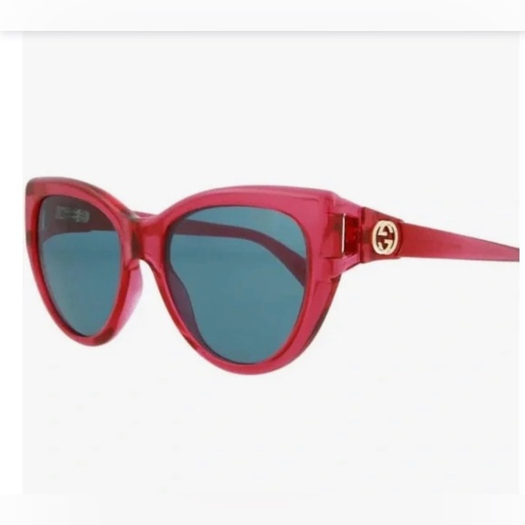 Gucci pink red Frame blue‎ lens sunglasses new GG0877S-C004 - Picture 1 of 4